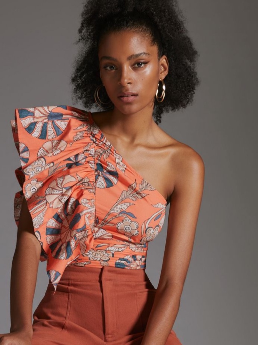 Let Me Be One Shoulder Poplin Blouse